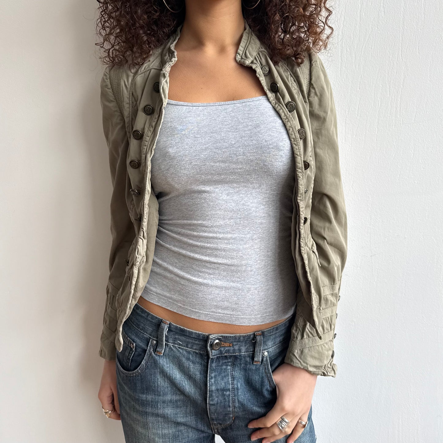 Khaki military jacket - Size S