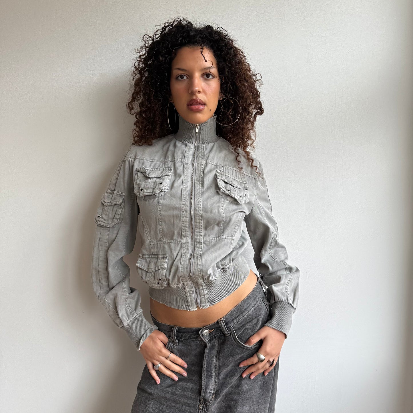 Grey cargo jacket - Size M