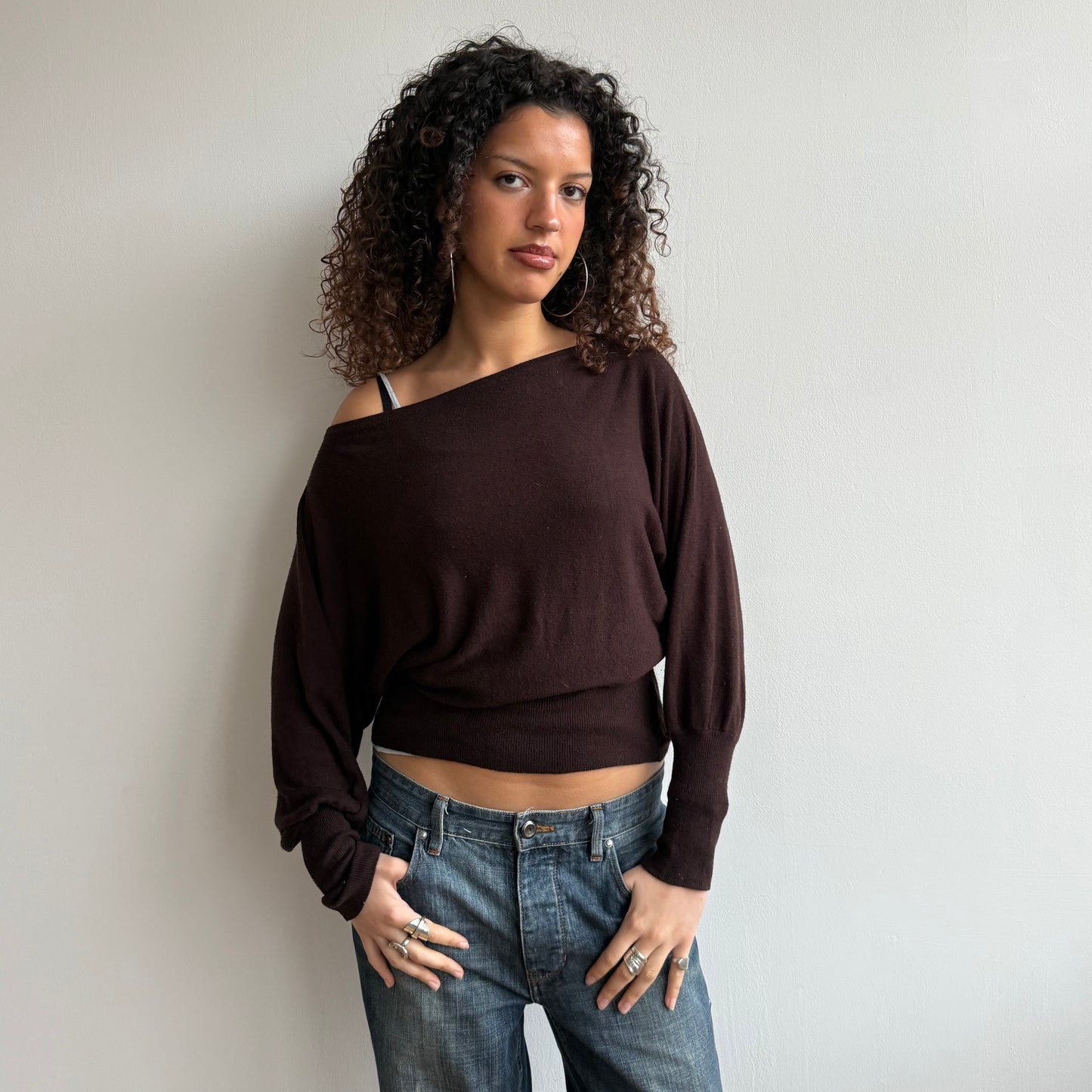Brown slouchy knit - Size M-L