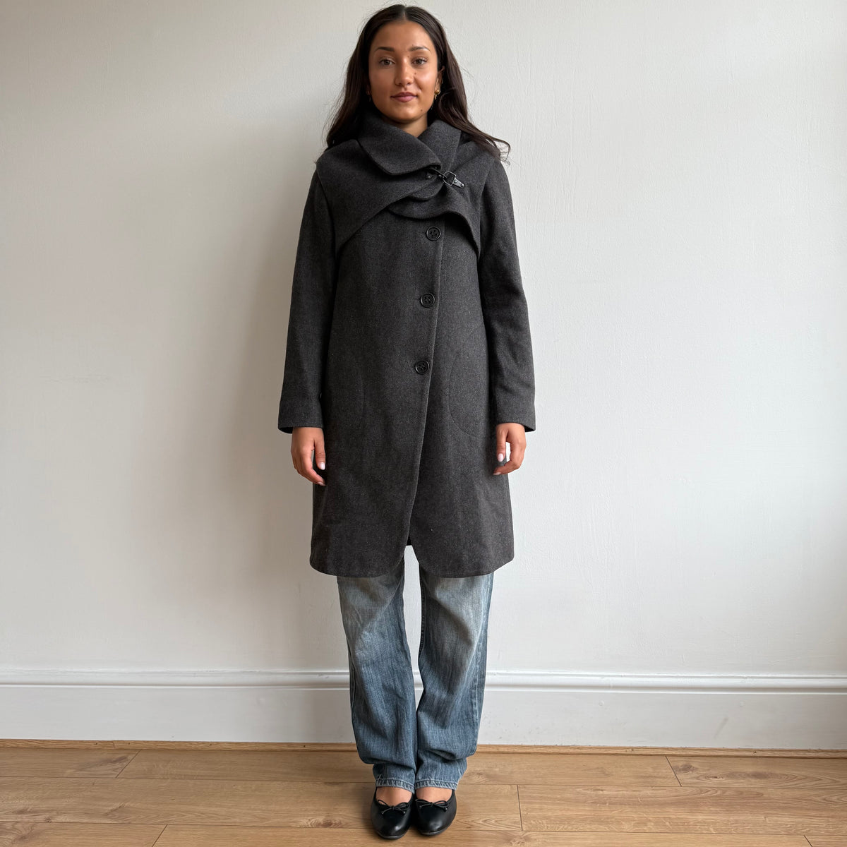 Charcoal Cop Copine bolero coat - Size XS/S