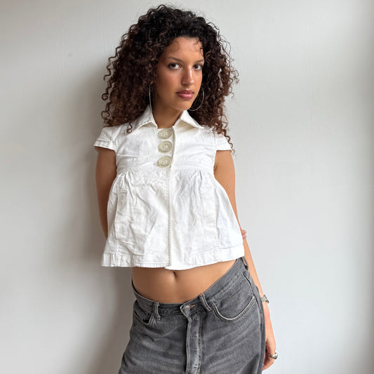White short sleeve peacoat - Size XS