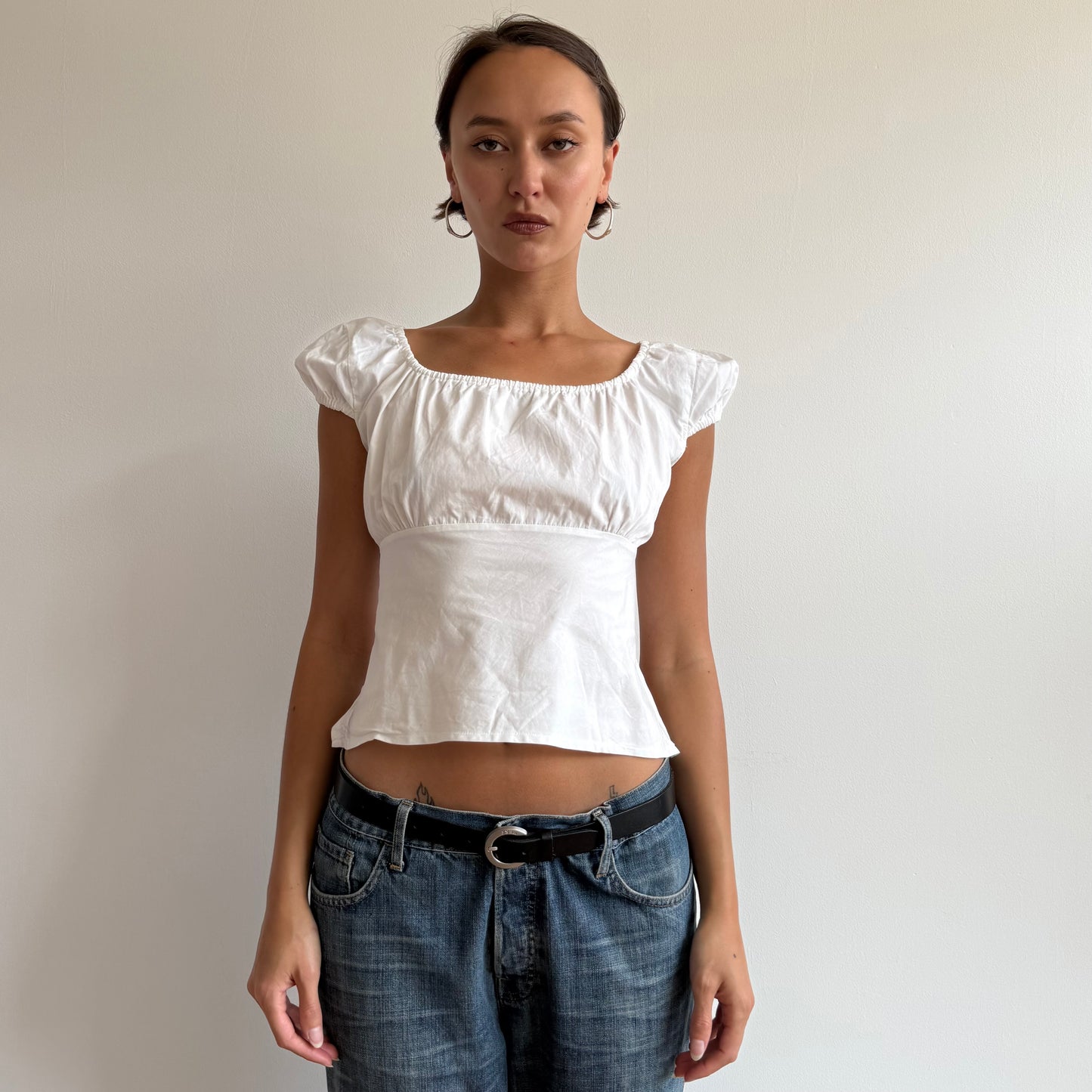 White backless milkmaid top - Size S/M