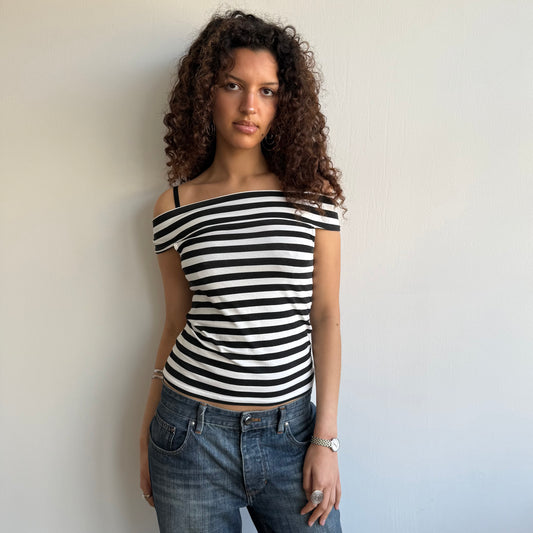 Stripe Bardot top - Size S