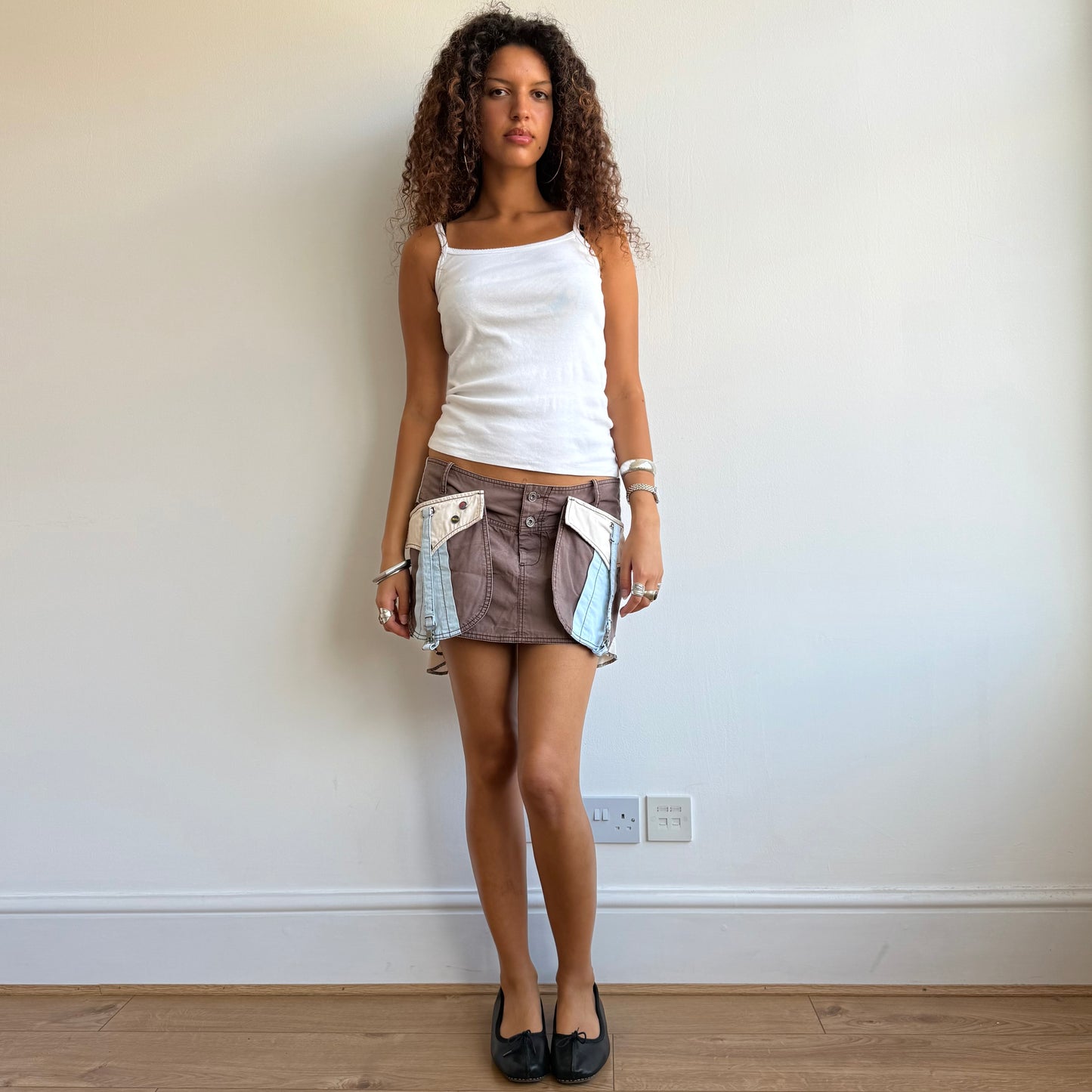 Diesel brown + blue mini skirt - Size M