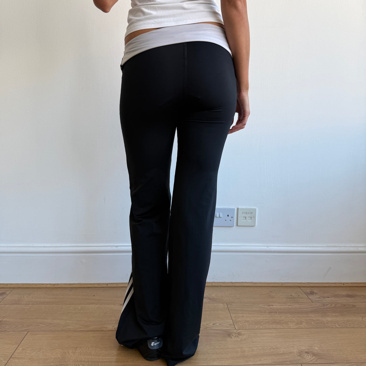 Black Adidas fold waist yoga pants - Size XS