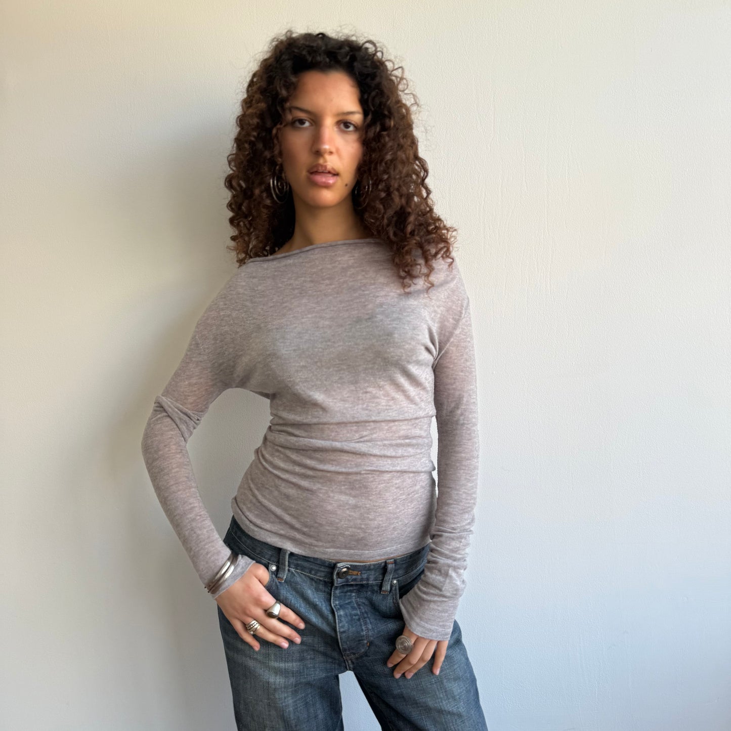 Fine knit cowl neck - Size S