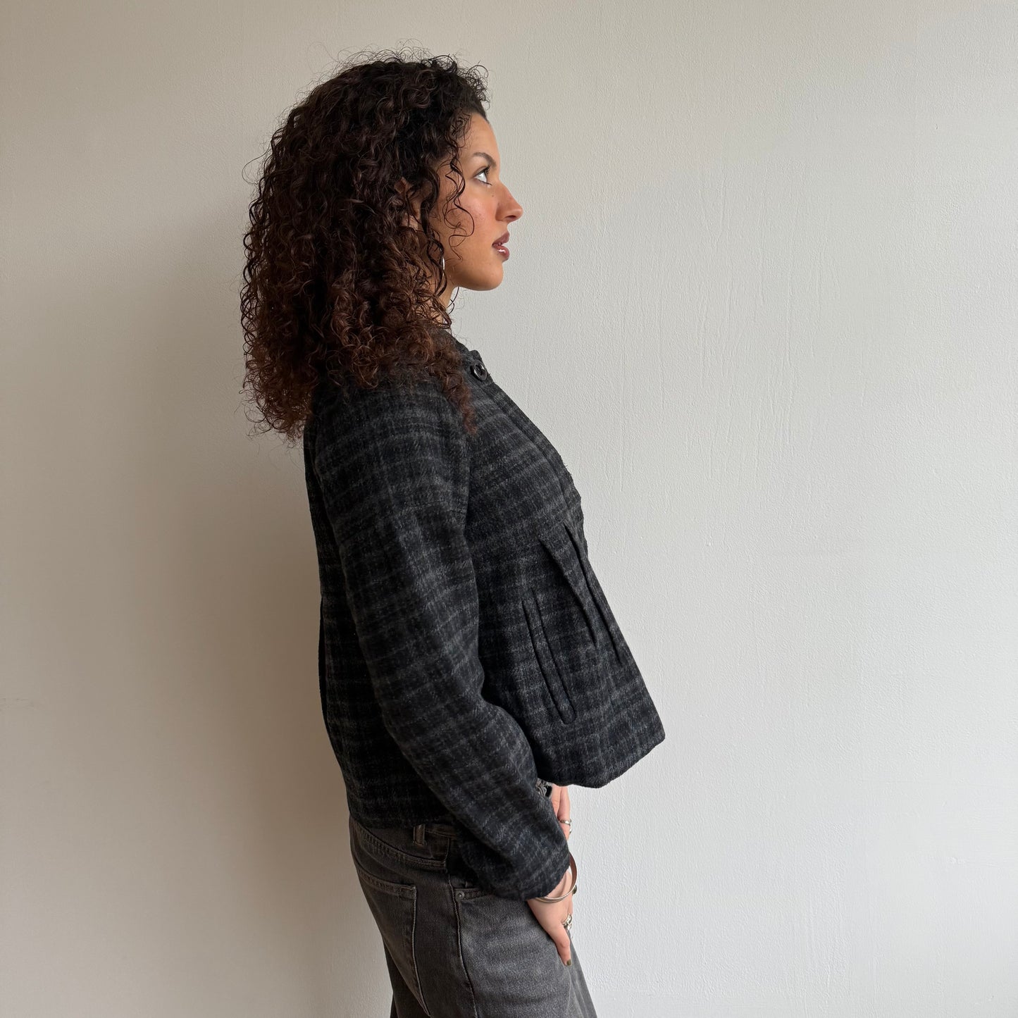 Tartan peacoat - Size S