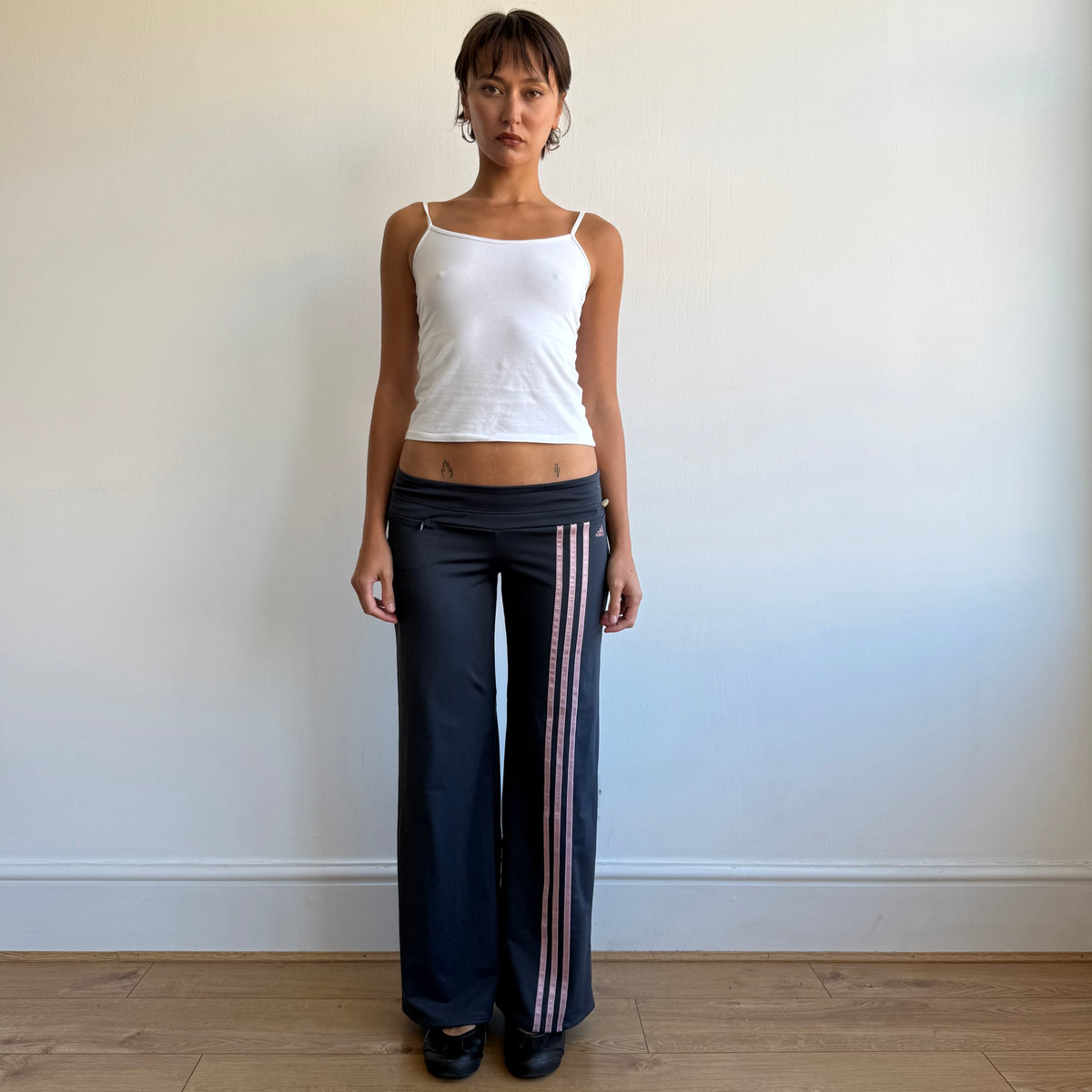 Navy + pink Adidas yoga pants - Size S