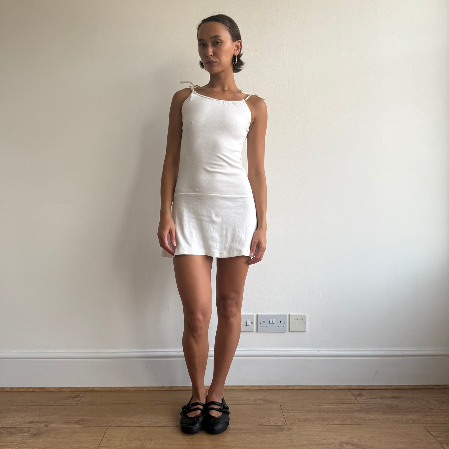 White beaded mini dress - Size S