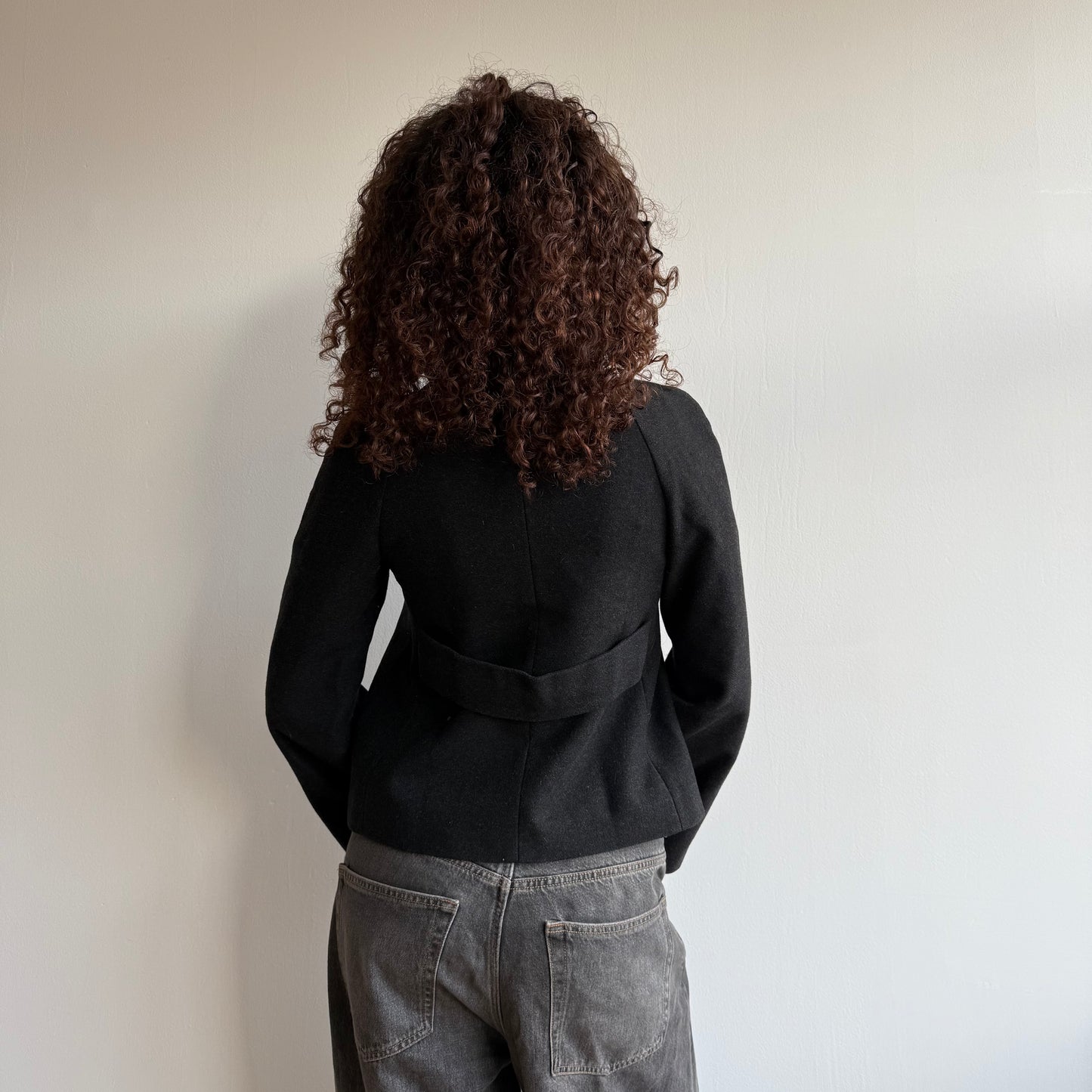 Black wool peacoat - Size S