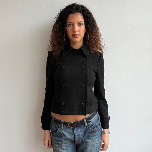 Black motocross peacoat - Size S