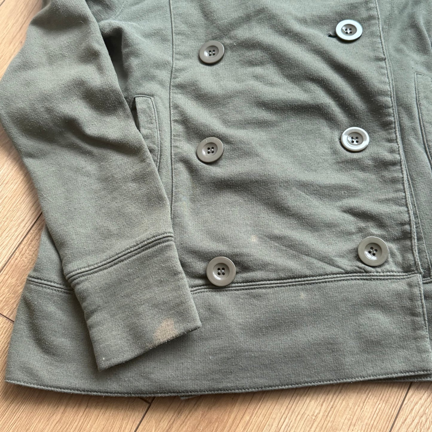 Khaki peacoat collar jumper - Size M
