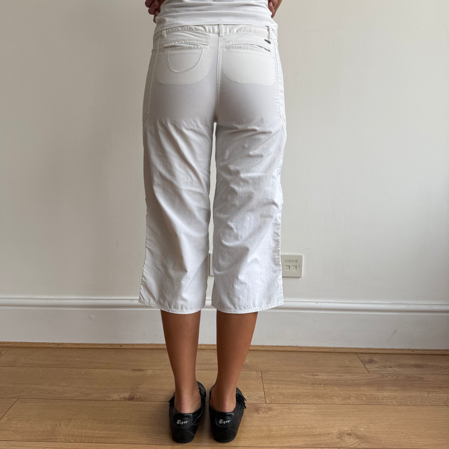 White Adidas belt capris - Size S