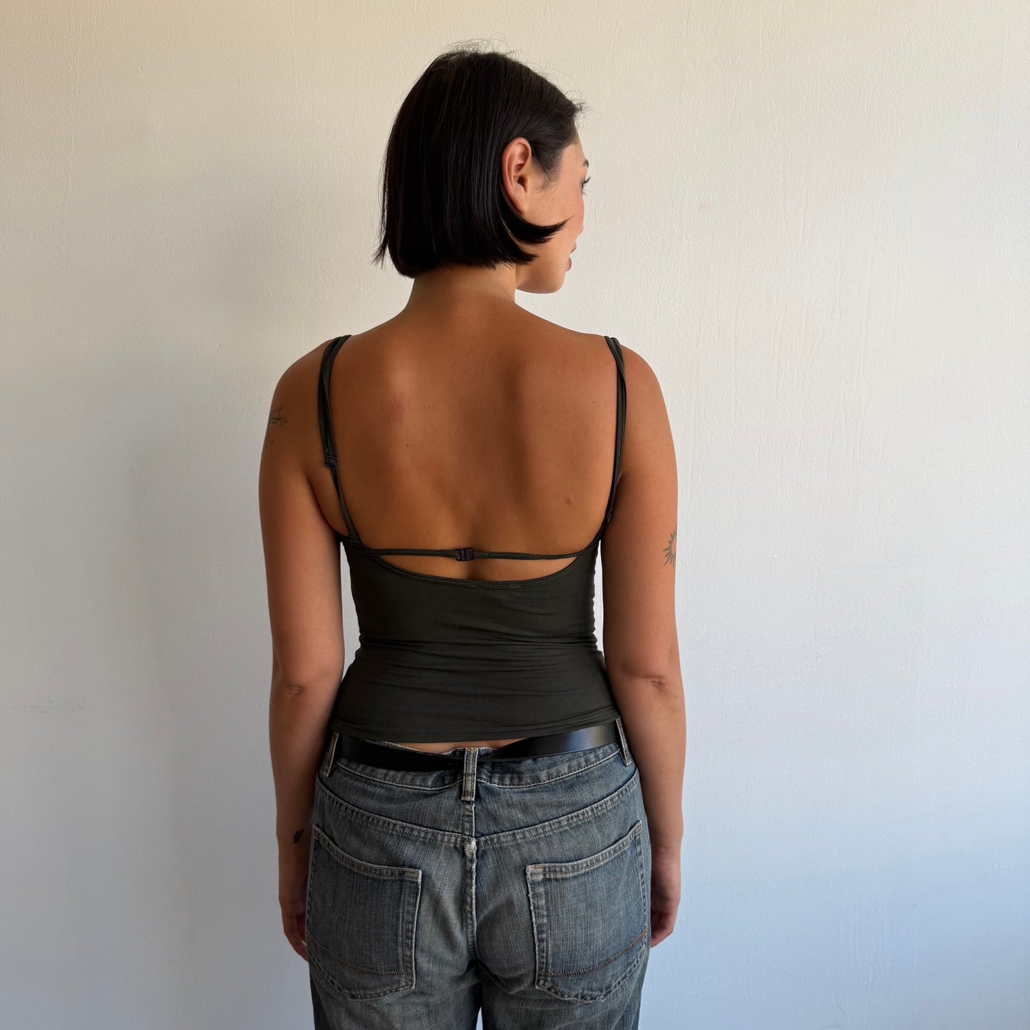 Khaki backless cami top - Size XS