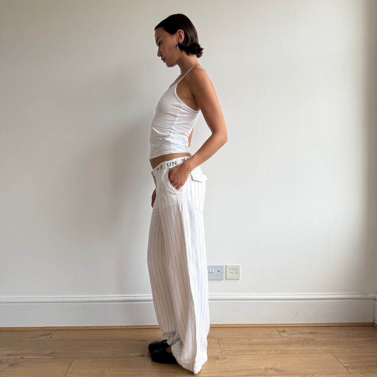Cop Copine pinstripe linen trousers - Size S
