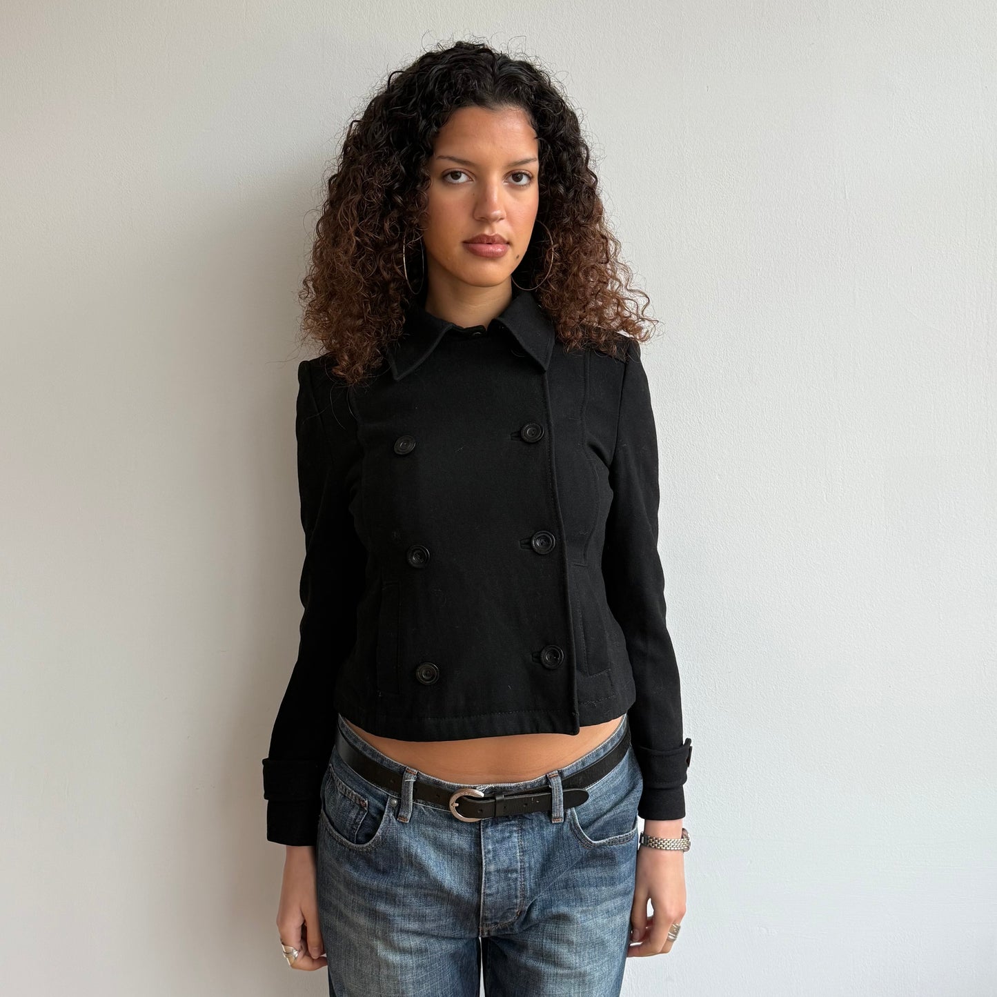 Black motocross peacoat - Size S