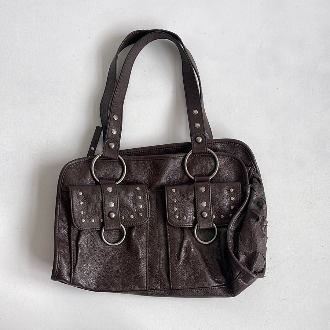 Brown morgan studded bag - OS
