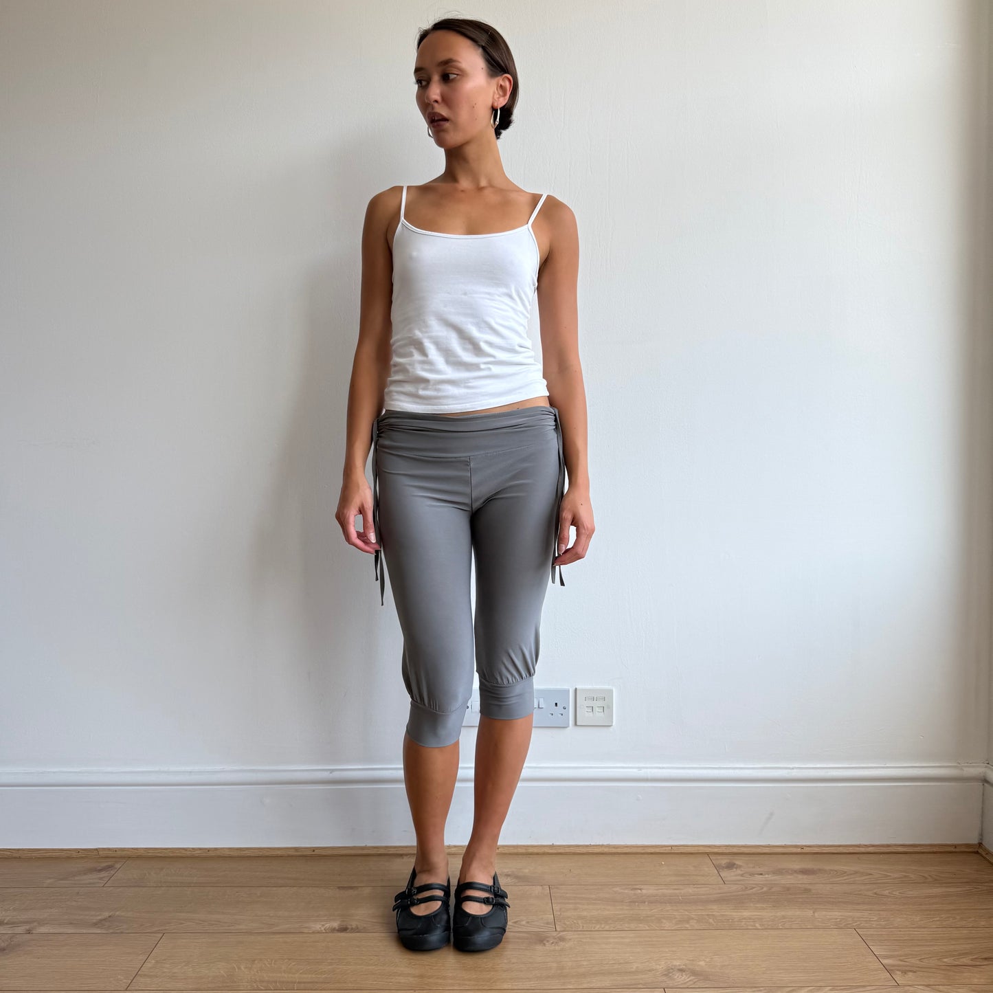 Grey ruched harem capris - Size XS