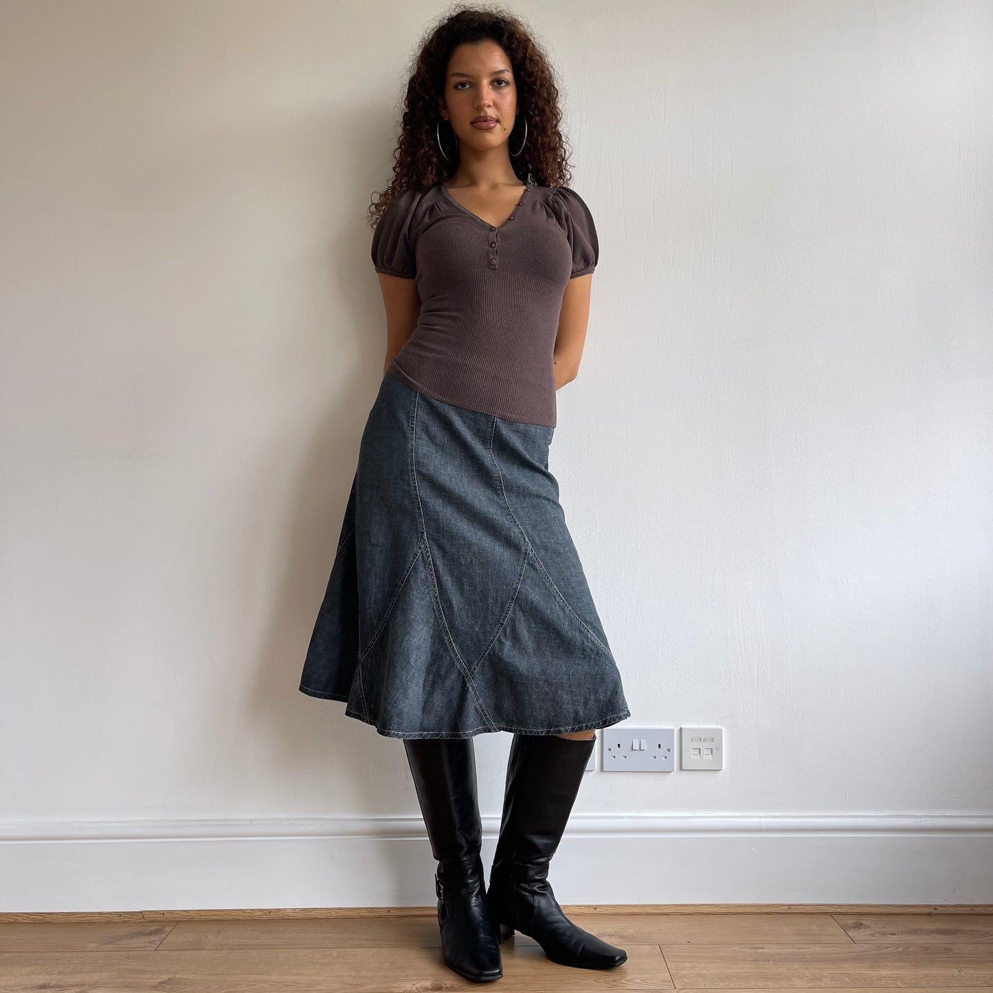 Short sleeve brown jumper - Size S