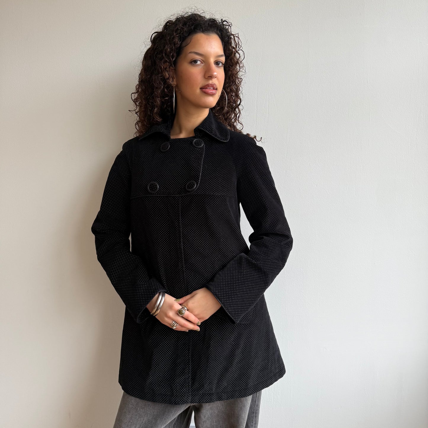 Polka dot peacoat - Size M