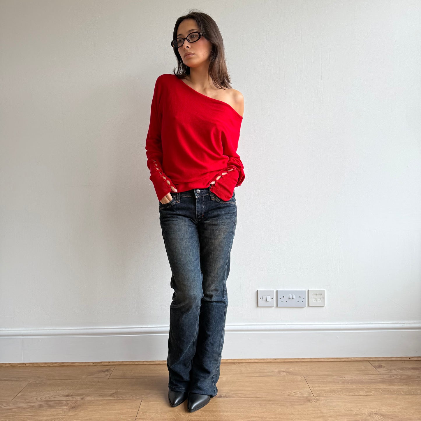 Red slouchy knit - Size L