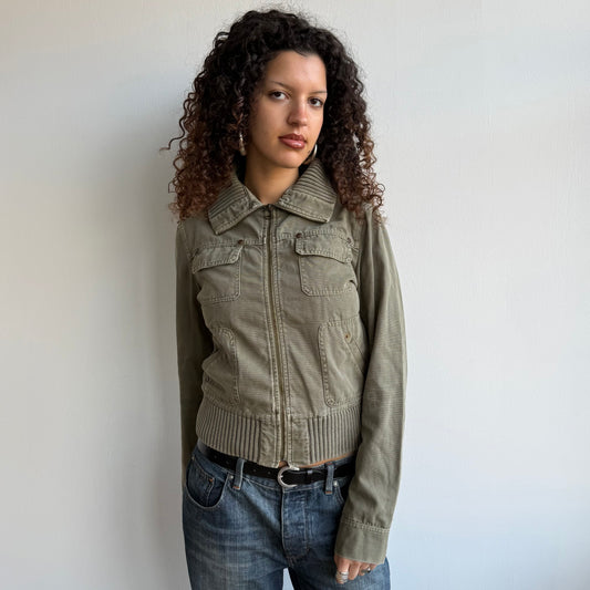 Khaki cargo bomber jacket - Size M