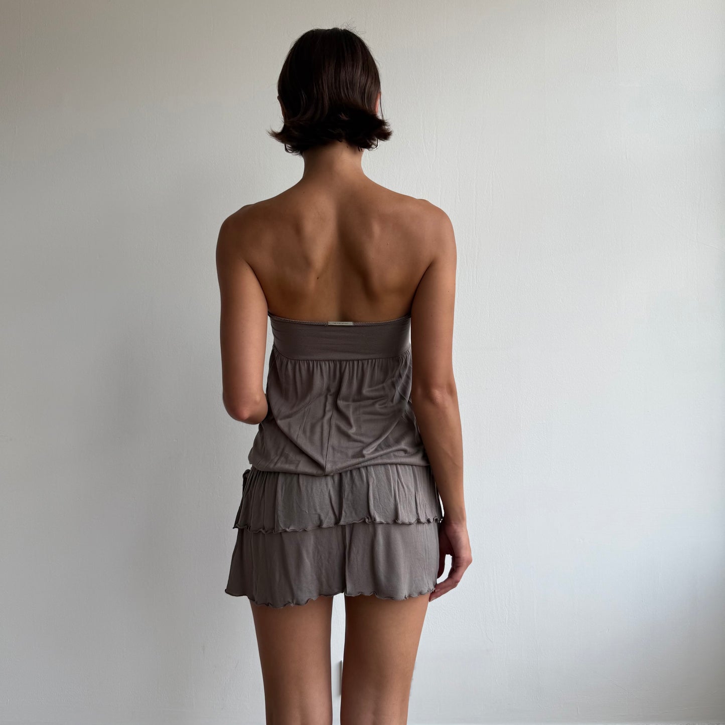 Taupe ruched mini dress - Size S