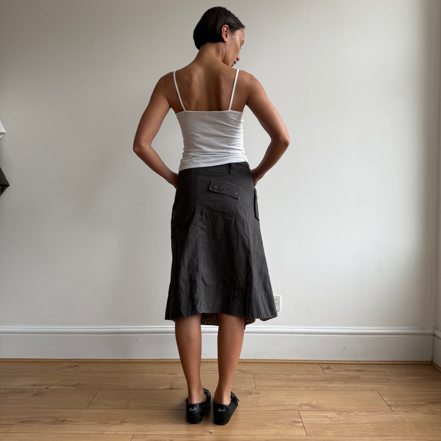 Brown wrap midi skirt - Size XS