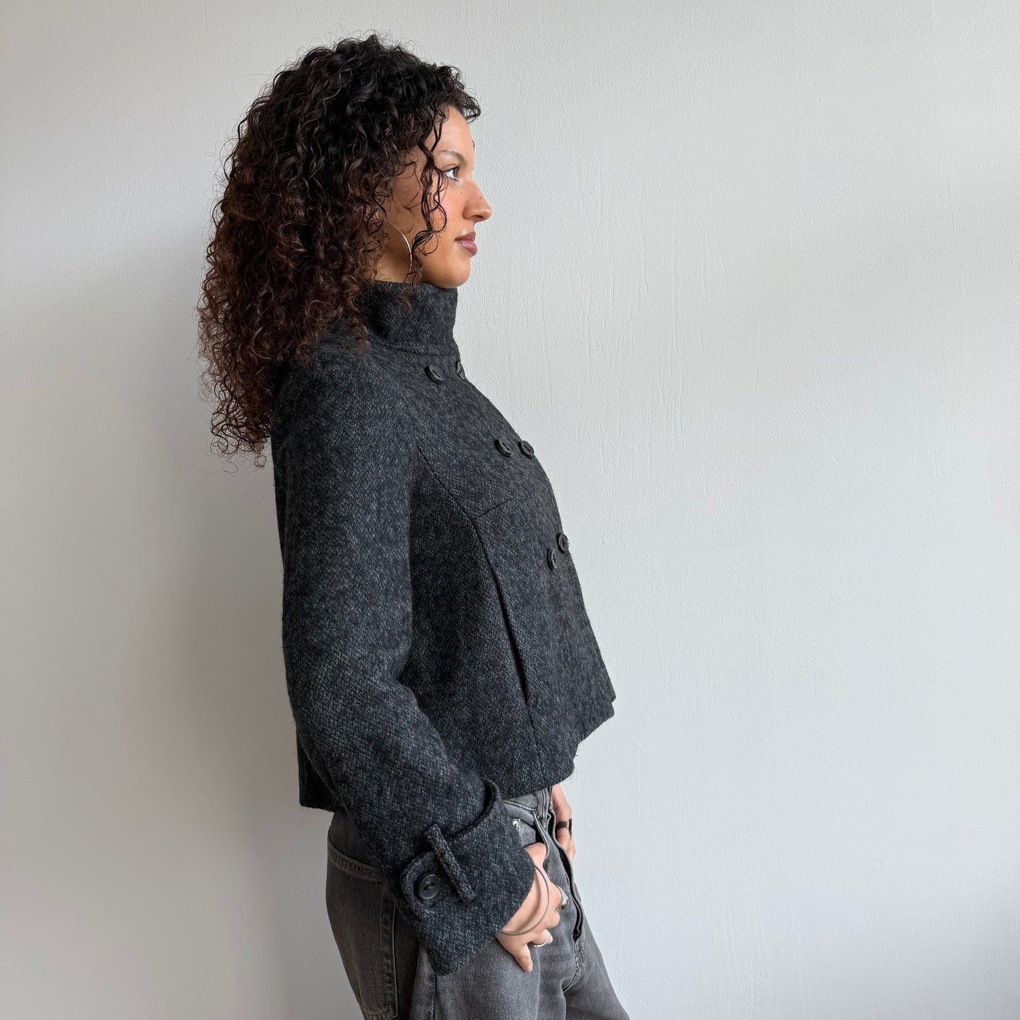 Grey peacoat - Size S