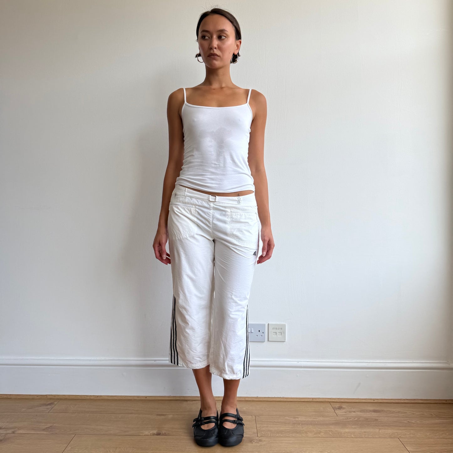 White Adidas belt capris - Size S + M + L