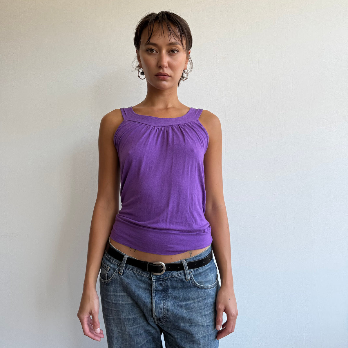 Purple open back top - Size S