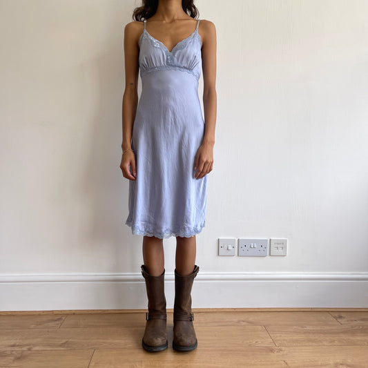 Satin lilac mini dress - Size S