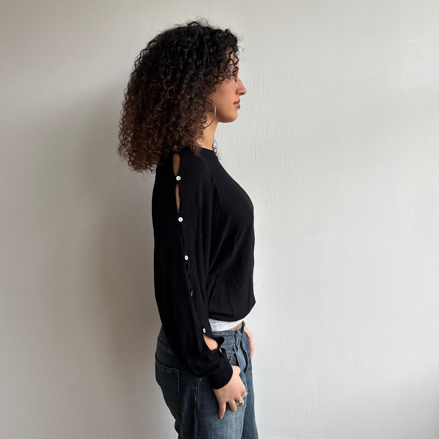 Black slouchy Cop Copine button knit - Size S