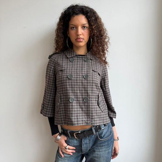 Tartan peacoat - Size S