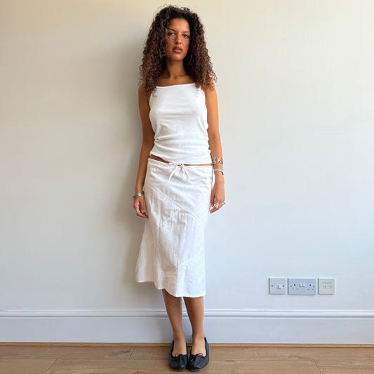 White linen midi skirt - Size S/M