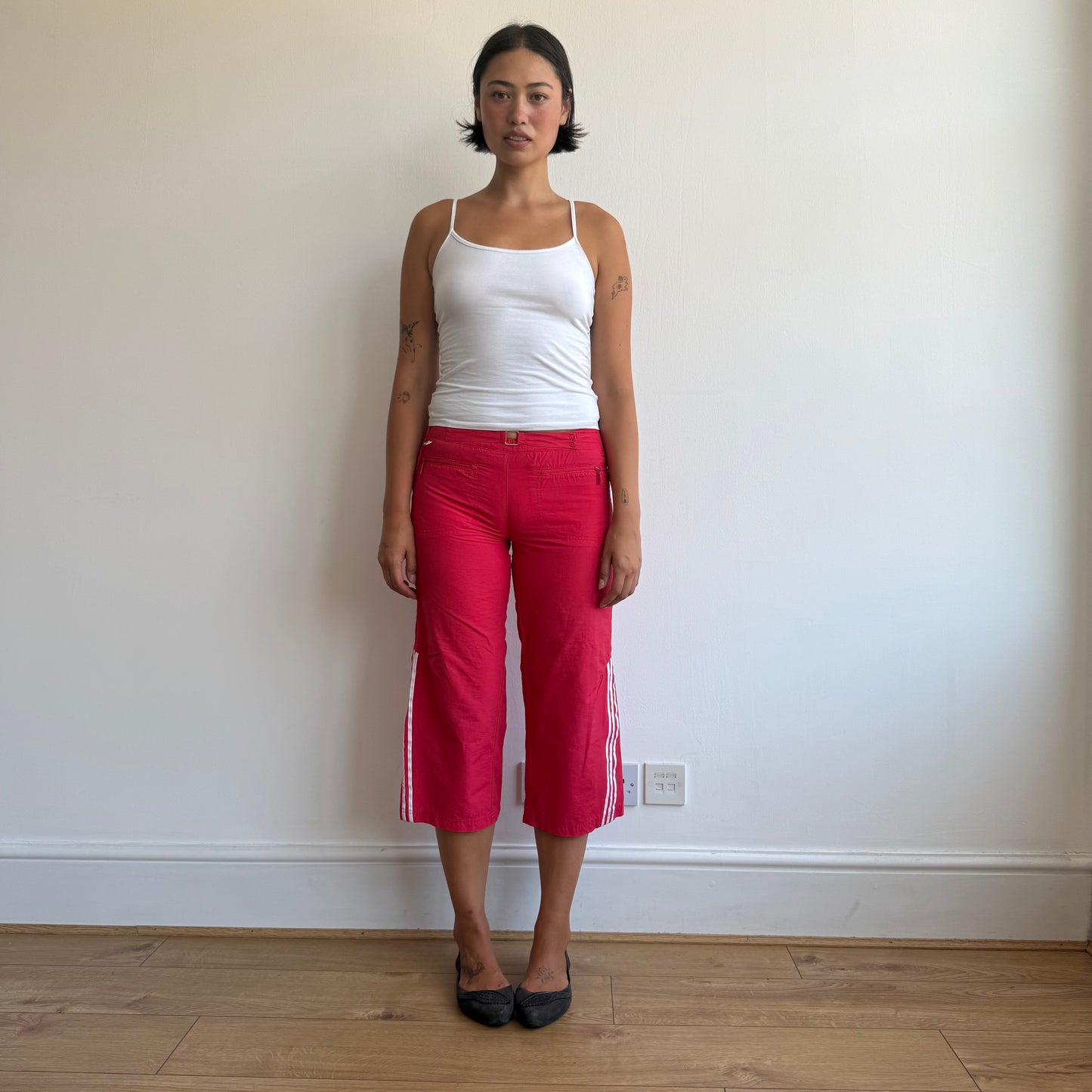 Red Adidas belt capris - Size S