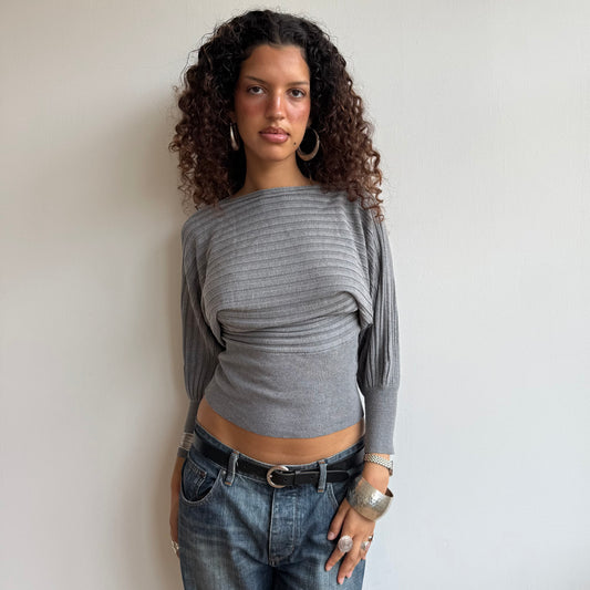 Grey slouchy knit jumper - Size S