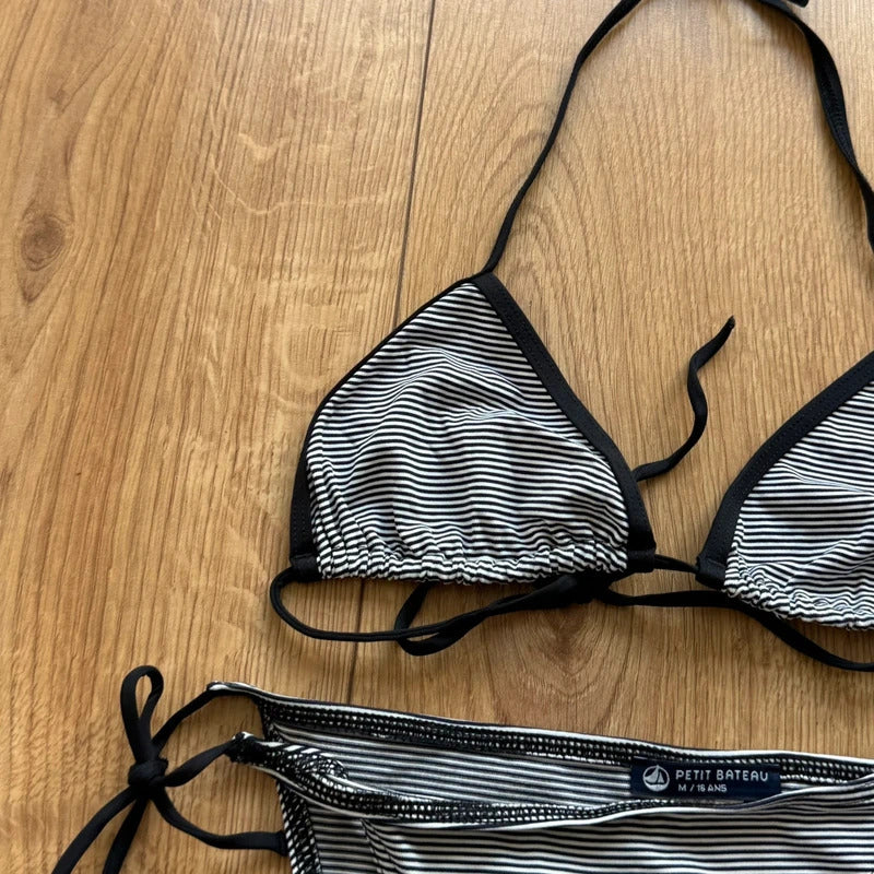 Black striped petit bateau bikini - Size S