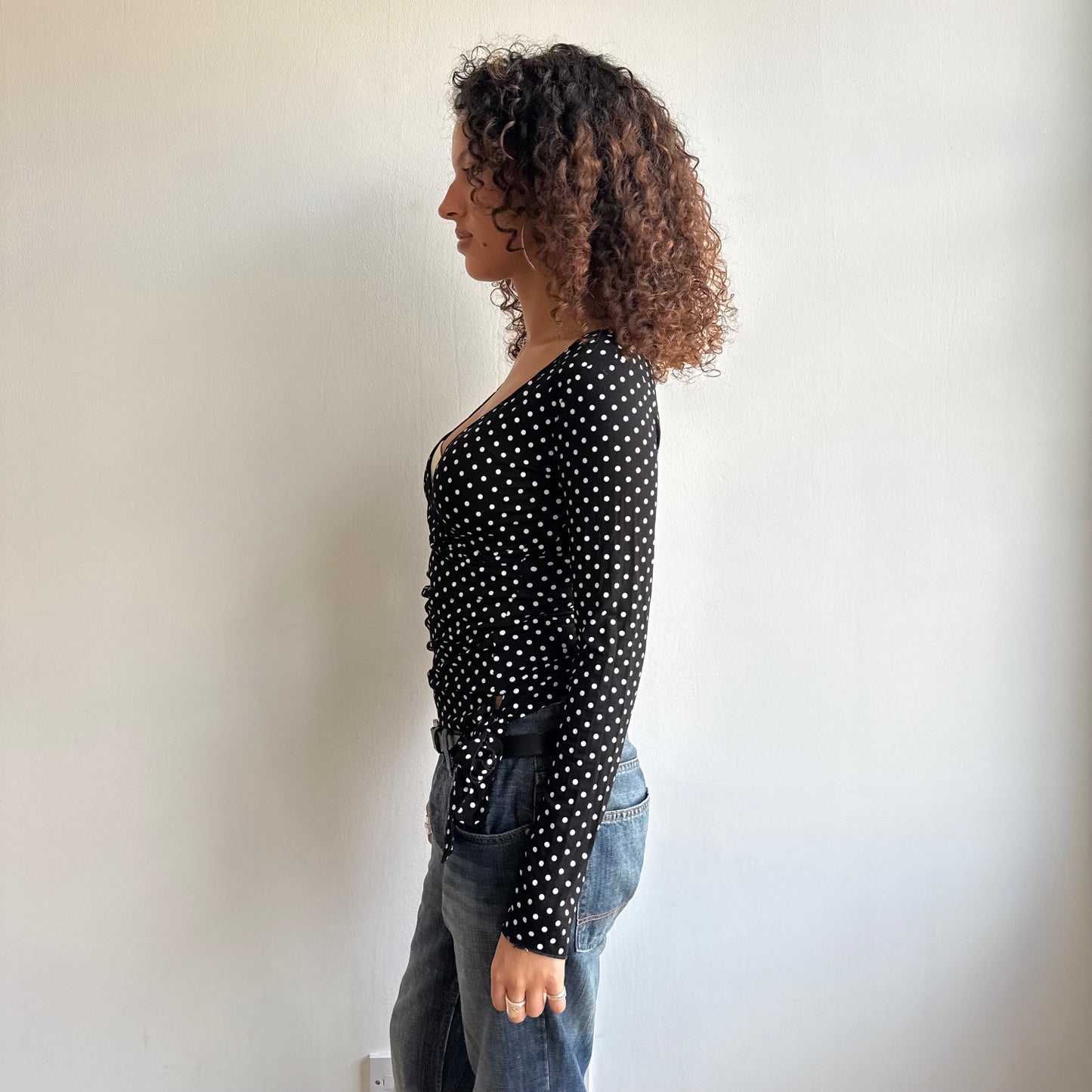 Polka dot wrap top - Size M