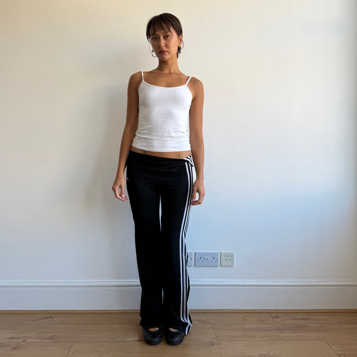 Black Adidas fold waist yoga pants - Size XS