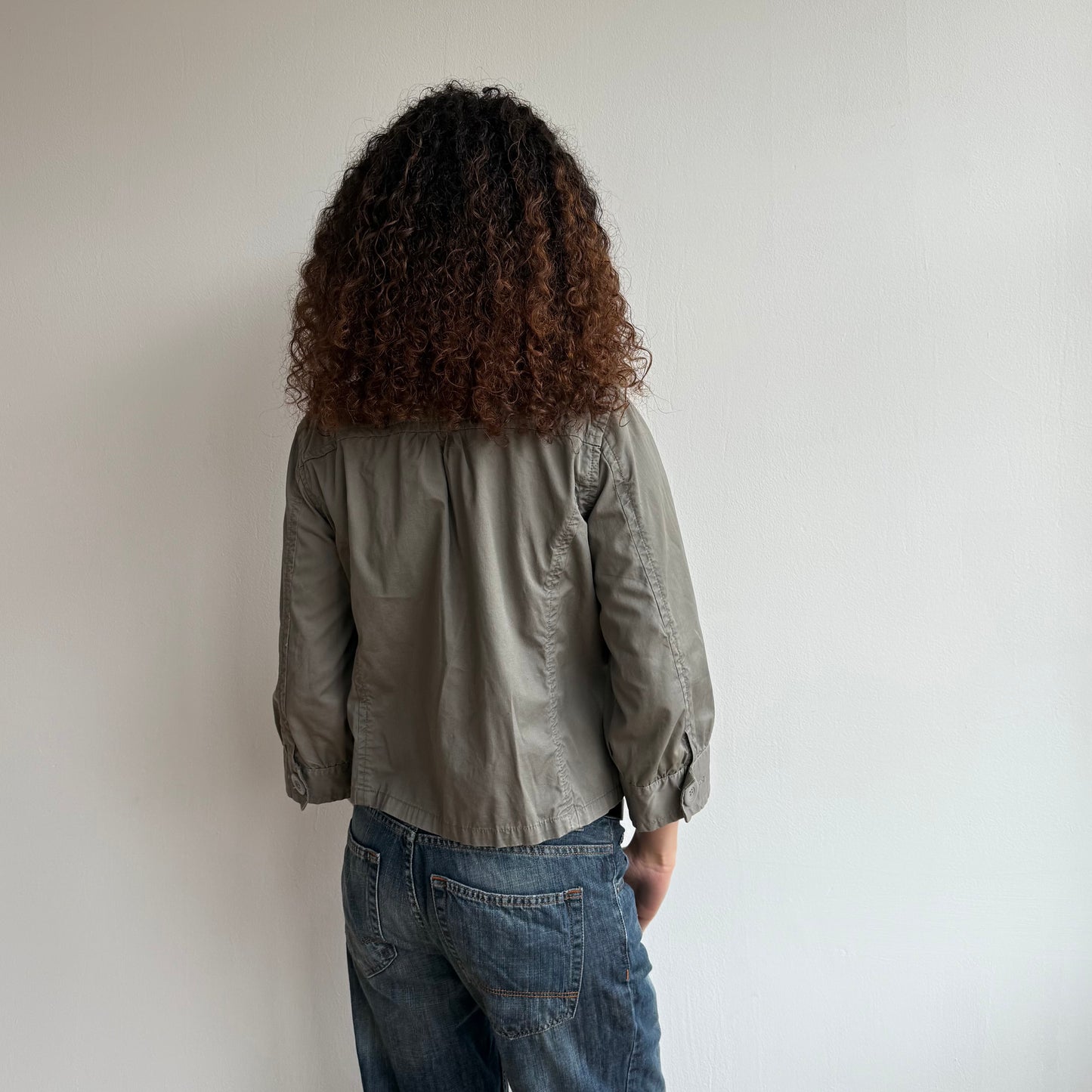 Khaki 3/4 sleeve peacoat - Size M