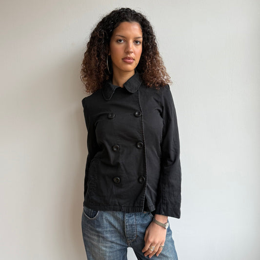 Black double breasted peacoat - Size M