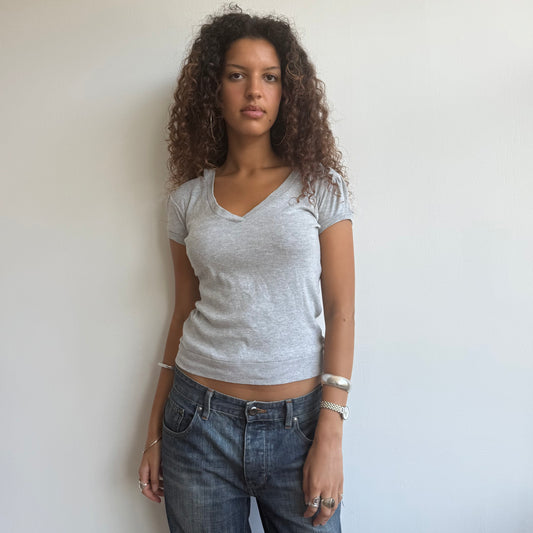 Grey hooded t-shirt - Size S + M