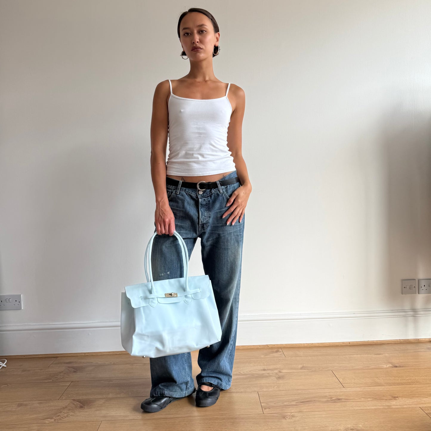 Baby blue jelly ‘firkin’ bag - One Size