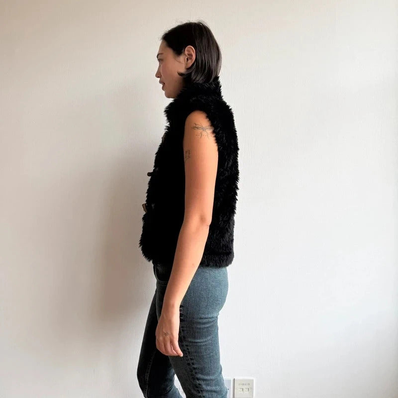 Faux fur toggle gilet - Size S