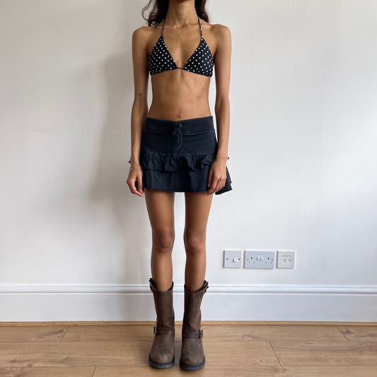 Black ruffle mini skirt - Size XS
