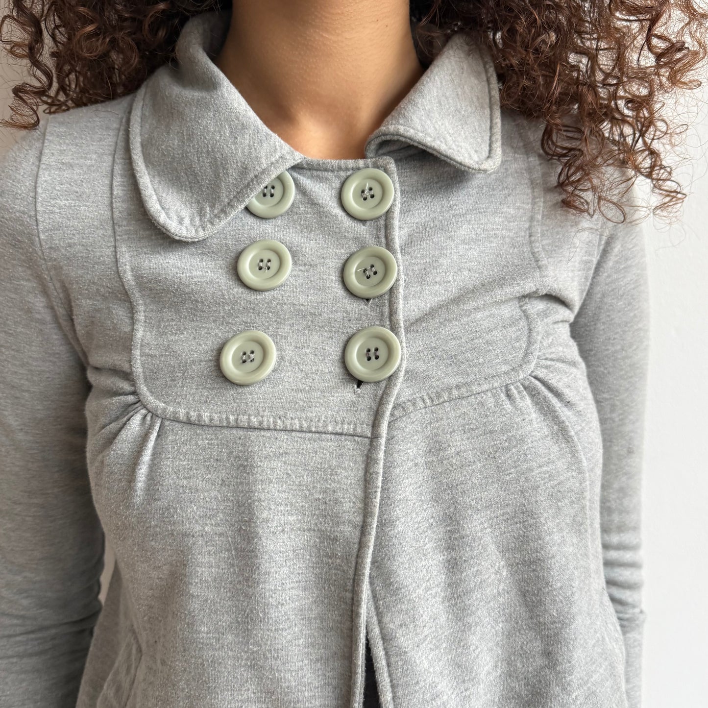 Grey 3/4 sleeve peacoat jumper - Size S