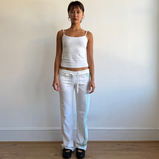White + mint Adidas flared yoga set - Size M