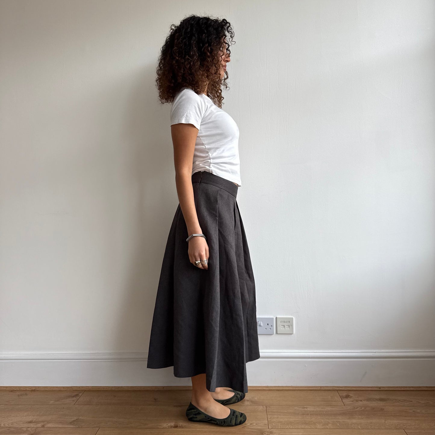 Grey thick wool skirt - Size S