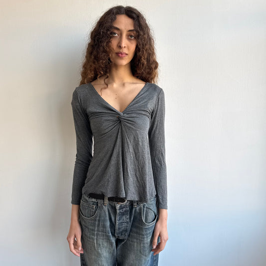 Charcoal twist keyhole top - Size S